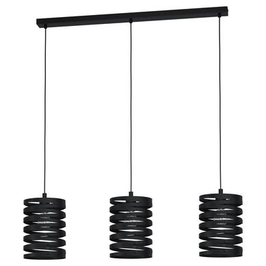 Lmpara de colgar acero negro 3 luces 60 W E27.