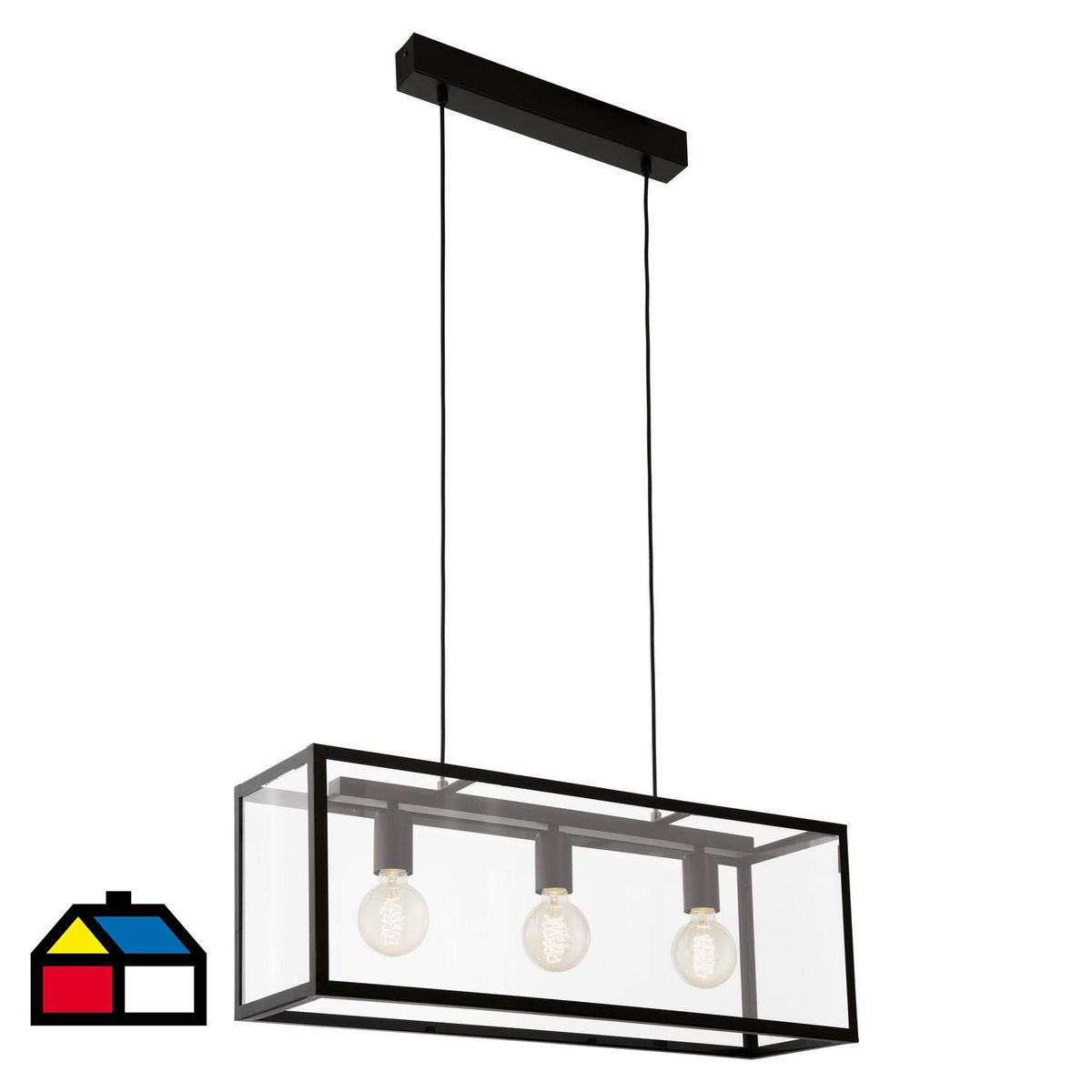EGLO - Lámpara Colgante 3 Luces Acero Negro