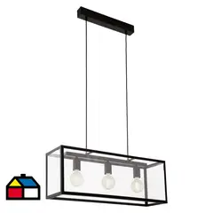 EGLO - Lámpara de Colgar 3 Luces Acero Negro
