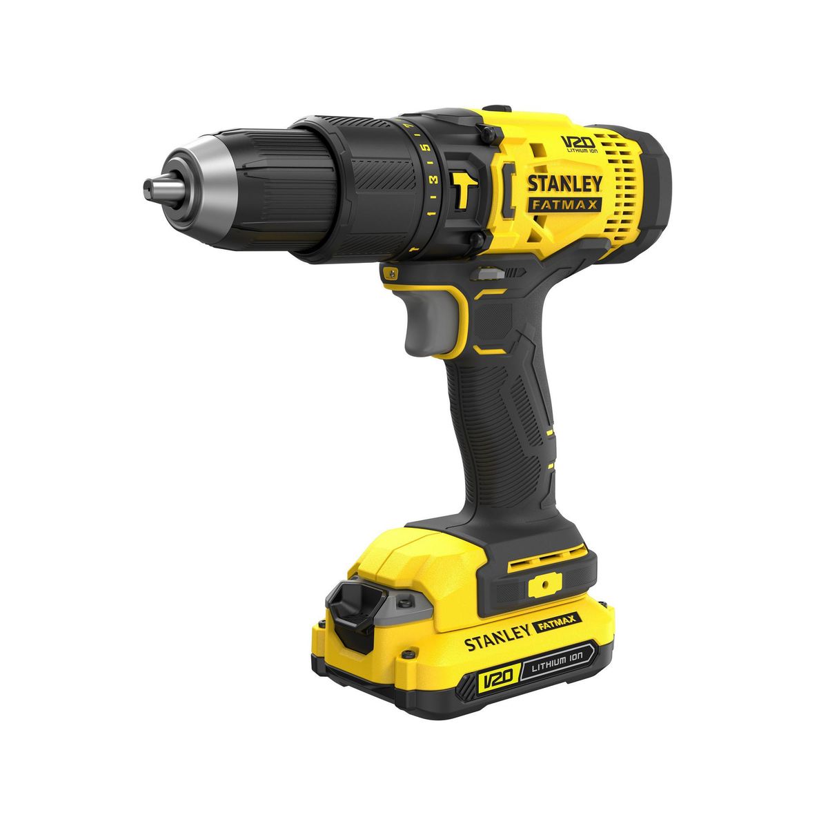 STANLEY - Taladro Inalámbrico Percutor 13mm 20 V/2 Baterías/Maletín
