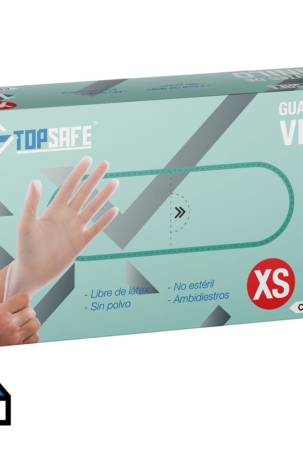 TOPSAFE - Guantes desechables de vinilo talla S caja x 100 unidades