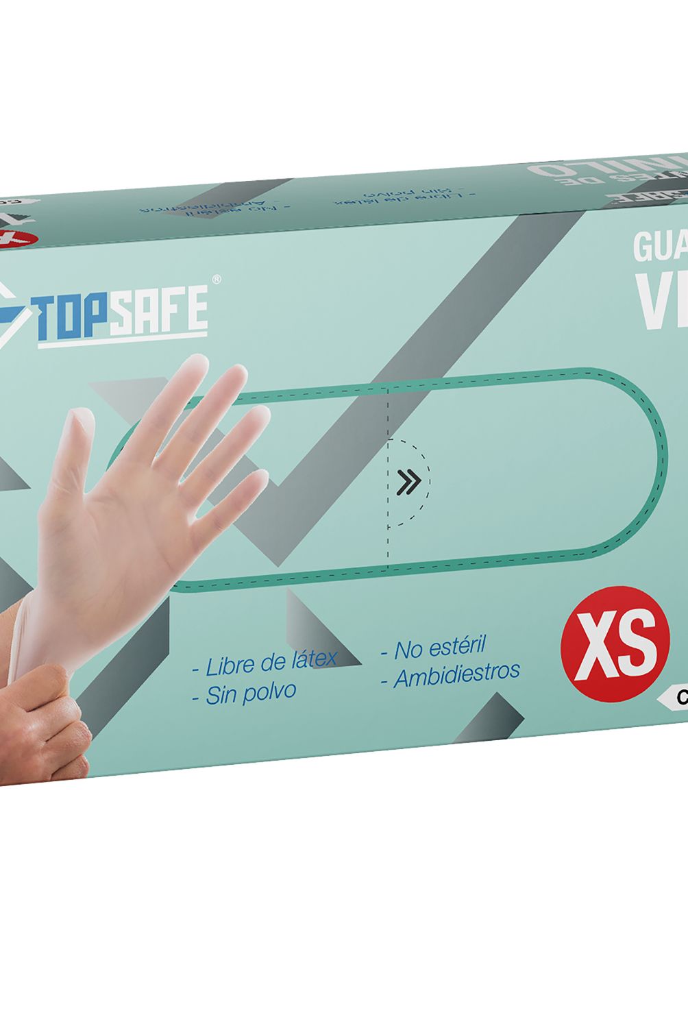 TOPSAFE - Guantes desechables de vinilo talla S caja x 100 unidades