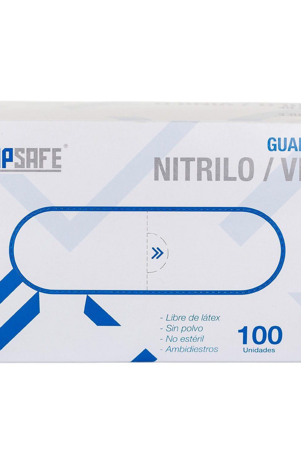 TOPSAFE - Caja de Guantes Desechables 100 Unidades de Nitrilo S AZUL