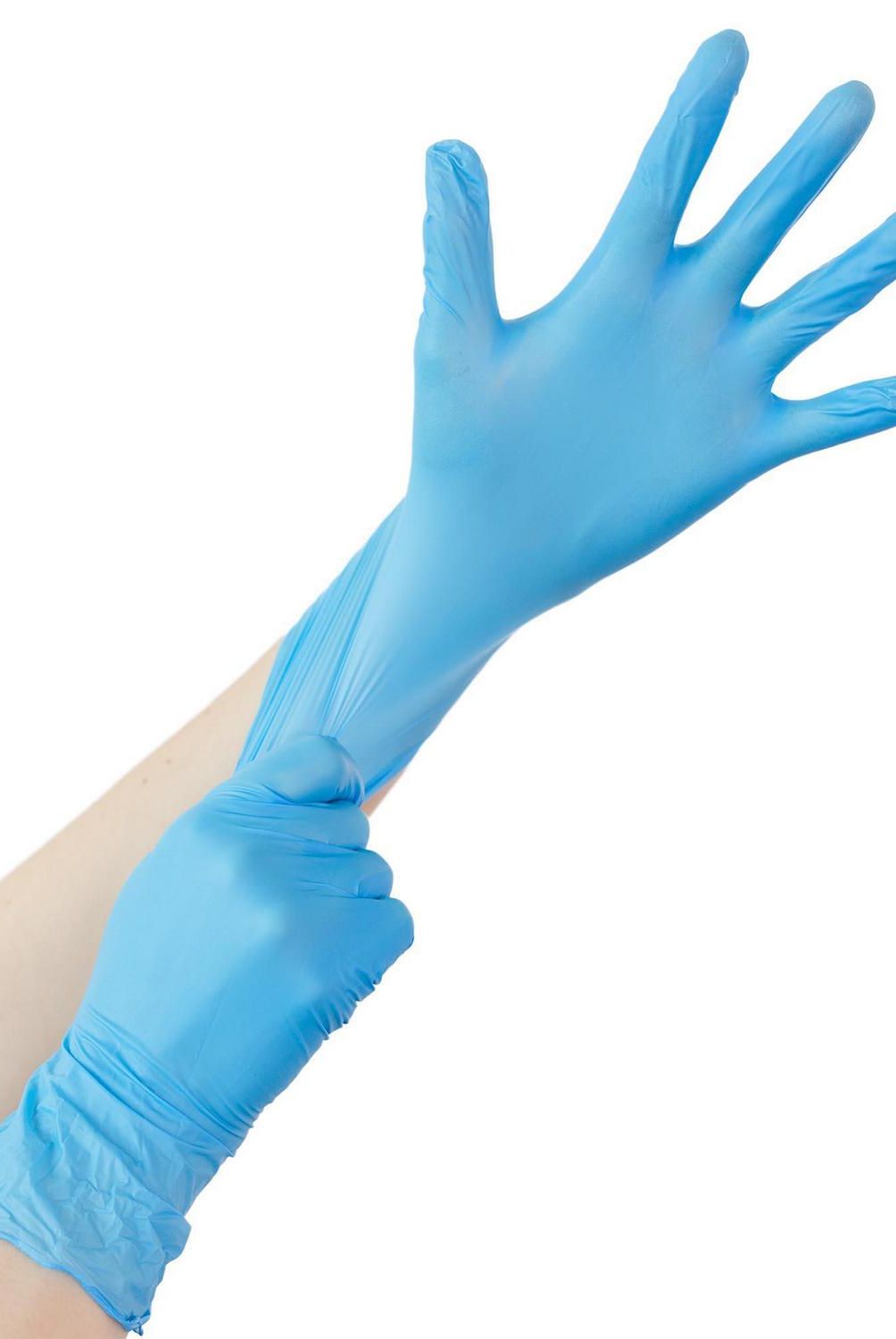 TOPSAFE - Caja de Guantes Desechables 100 Unidades de Nitrilo S AZUL