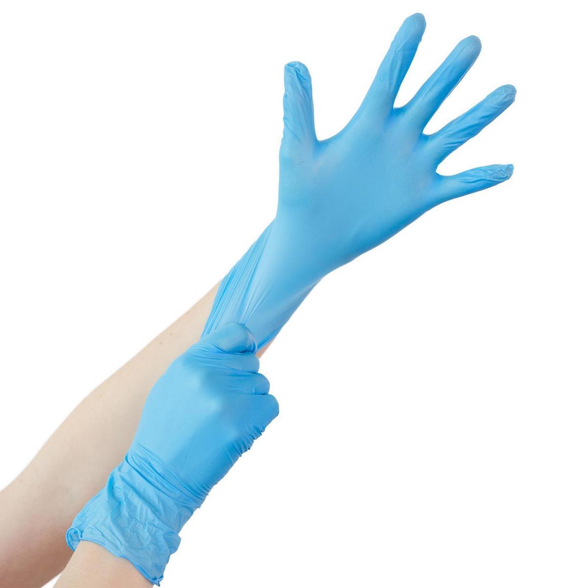 TOPSAFE - Caja de Guantes Desechables 100 Unidades de Nitrilo S AZUL