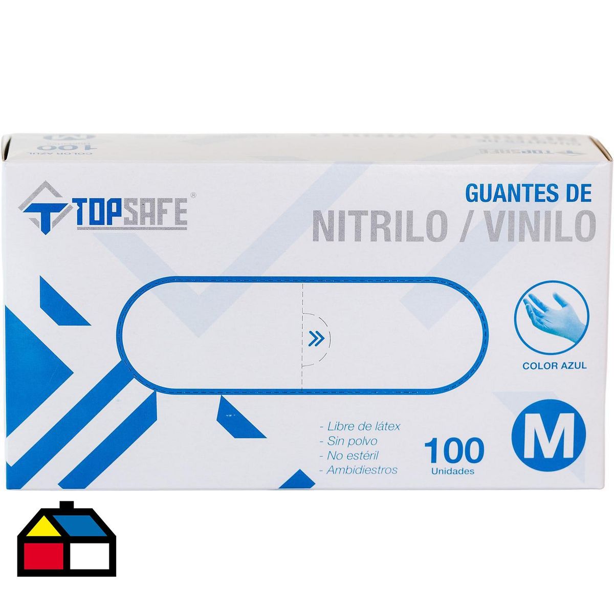 TOPSAFE - Caja de Guantes Desechables 100 Unidades de Nitrilo M 