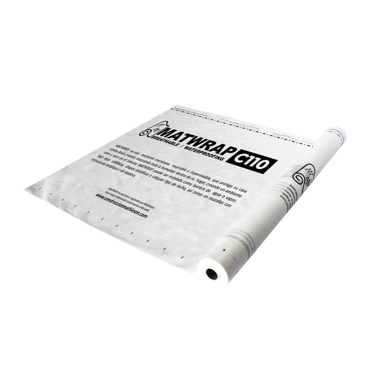 MATWRAP - Membrana hidrófuga y permeable al paso de vapor 75 m2 - 110 grs