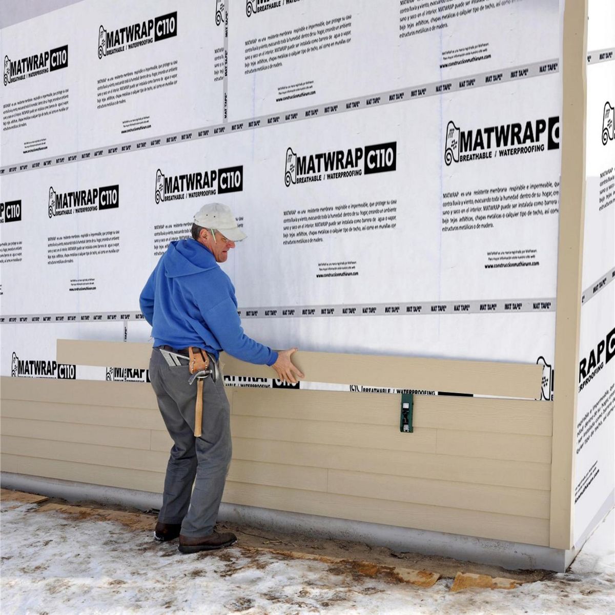 MATWRAP - Membrana hidrófuga y permeable al paso de vapor 75 m2 - 110 grs