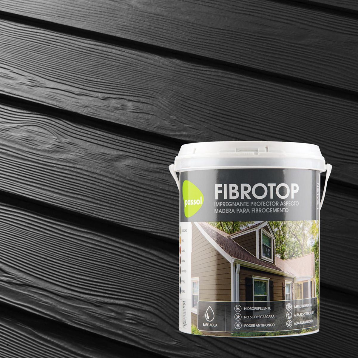 QUIMICA PASSOL - Impregnante Fibrocemento Mate 3.785 kg Negro