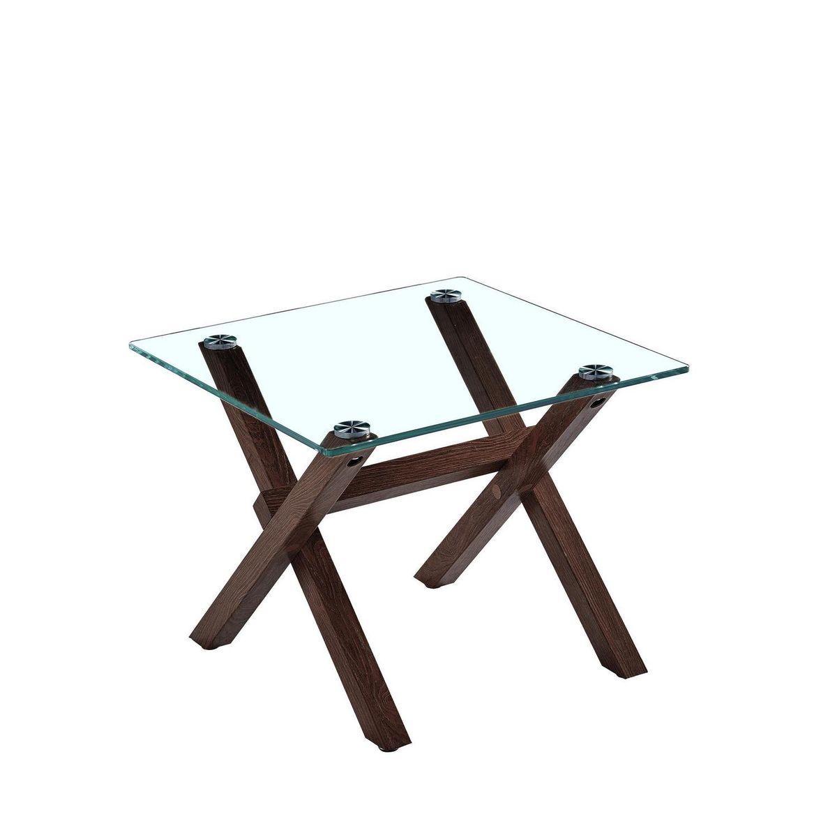 JACOBSEN - Mesa lateral Vidrio L2 55x55x44 café