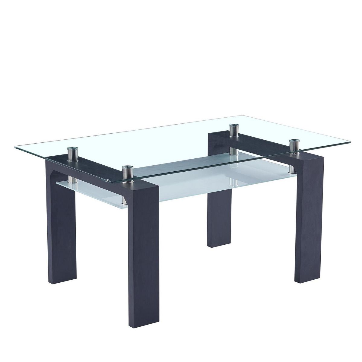 JACOBSEN - Juego de Comedor Vin 6 Sillas Mesa Rectangular 90x75x150 cm Negro