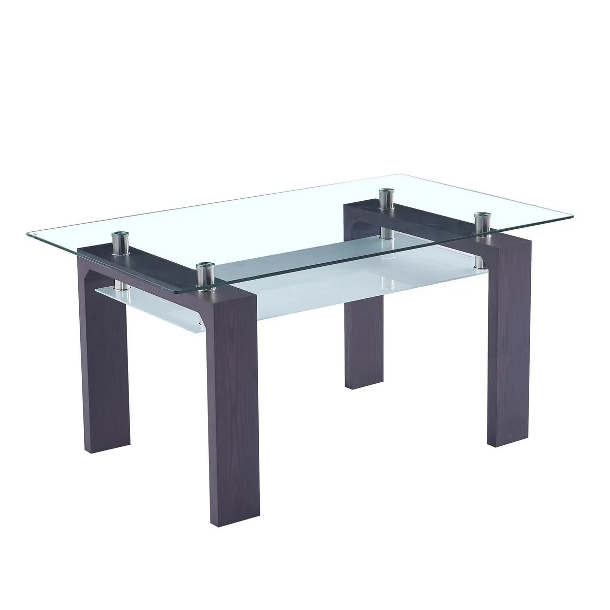 JACOBSEN - Juego de Comedor Vin 6 Sillas Mesa Rectangular 90x75x150 cm Madera/Vidrio