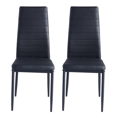 Set de 2 sillas PVC negra