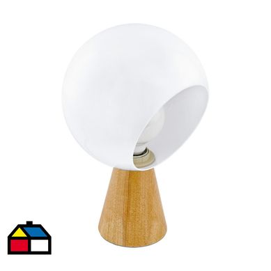 Lmpara de mesa acero blanco 1 luz 60W E27.