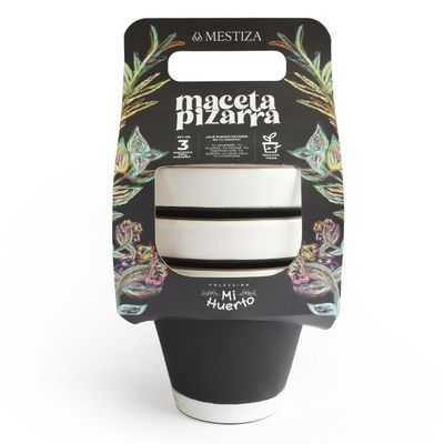 Imagen 2 del producto Set 3 Maceteros Kony de Arcilla 15x19 cm Blanco