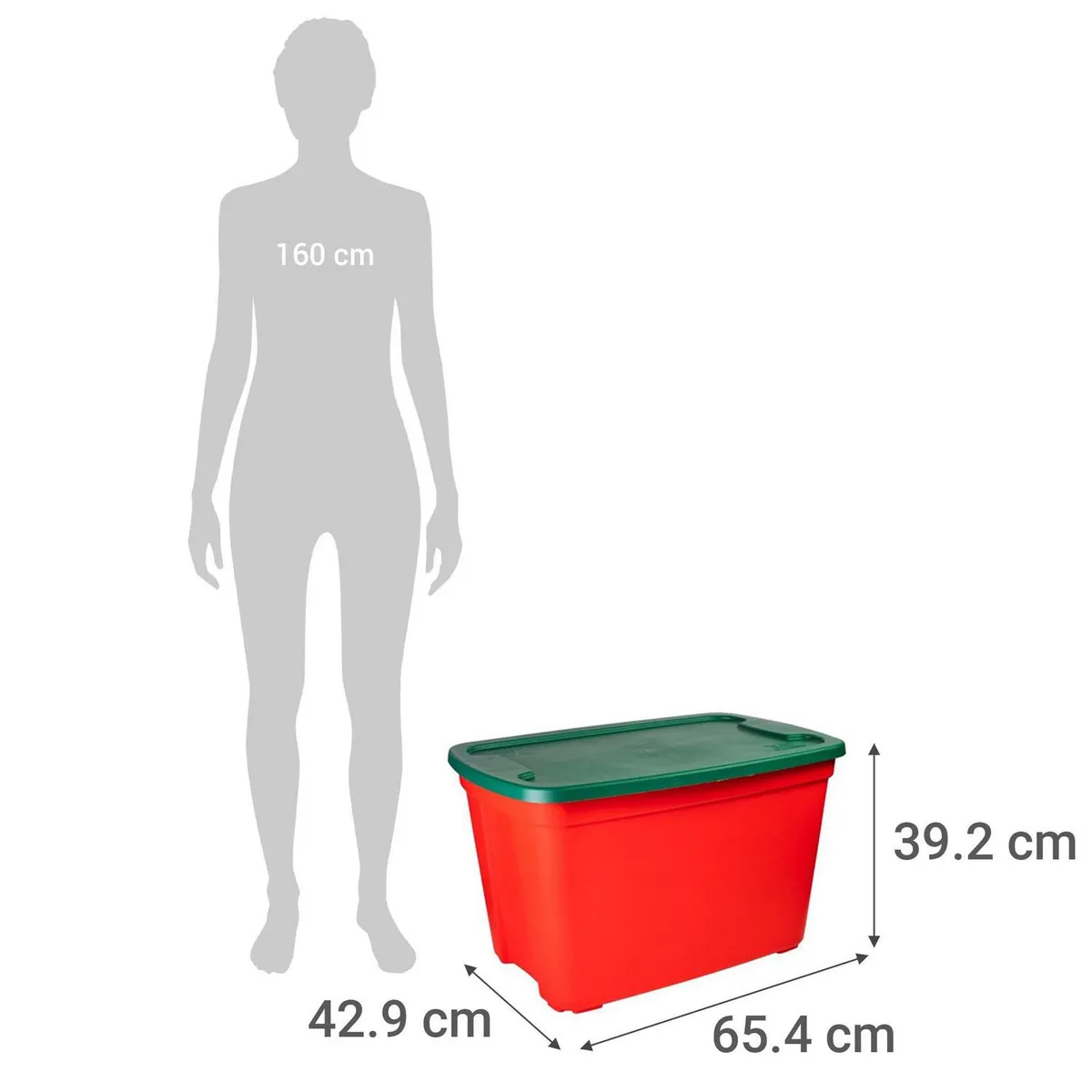 REYPLAST - Caja Megaforte 42.9x39.2x65.4 cm 75 l Rojo/verde