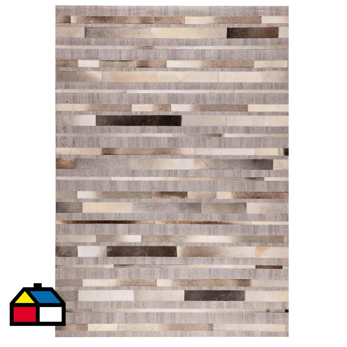 DIB - Alfombra natural leather design 160x230 cm 6884 silver