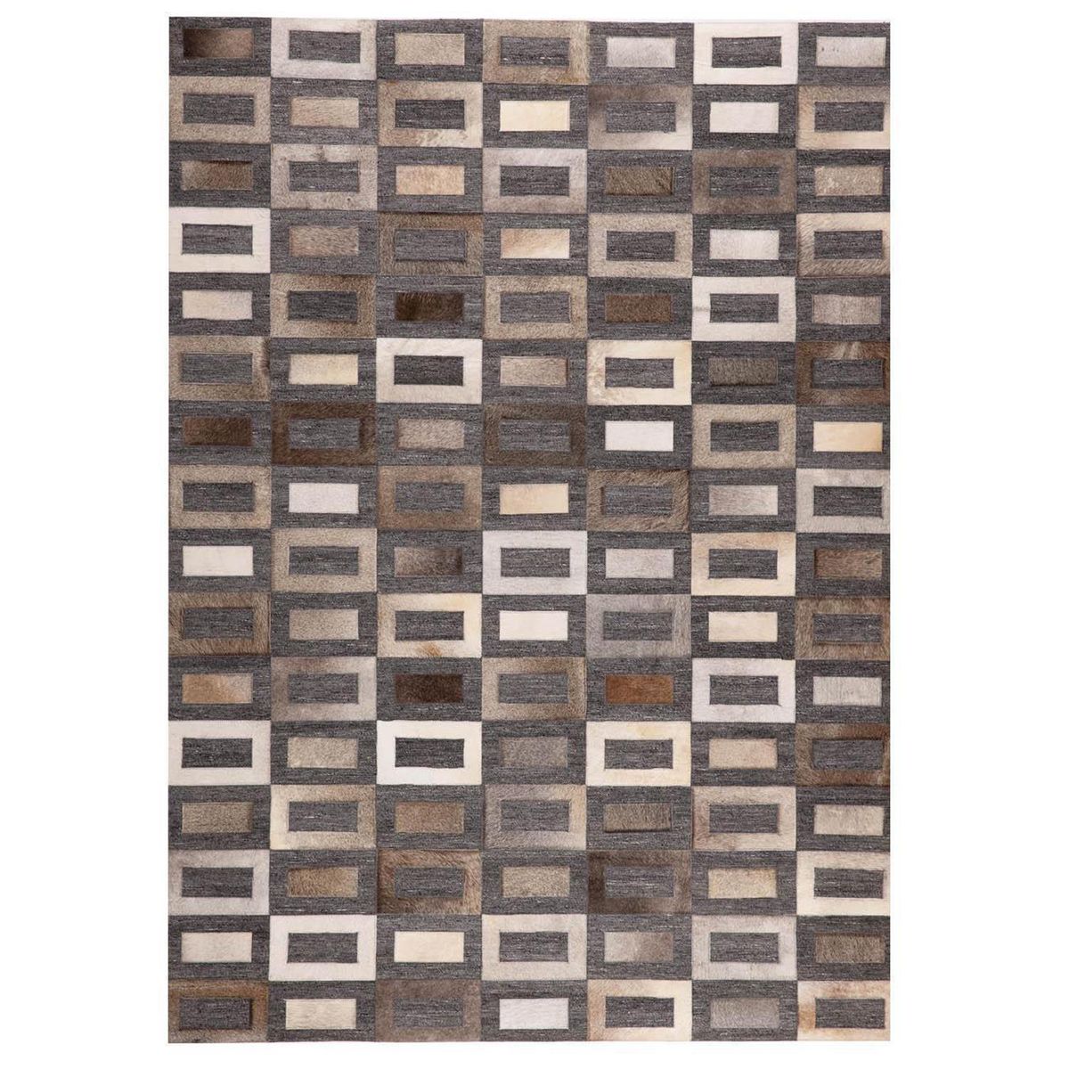 DIB - Alfombra Leather Design 160x230 cm Cuero Gris