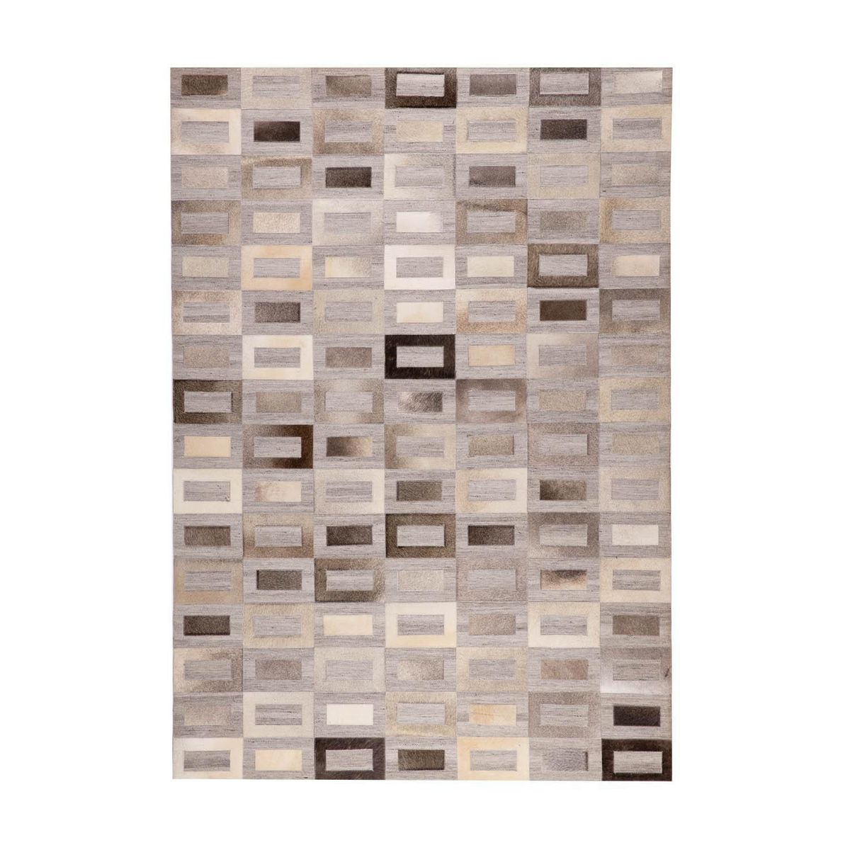 DIB - Alfombra natural leather design 160x230 cm 6883 silver