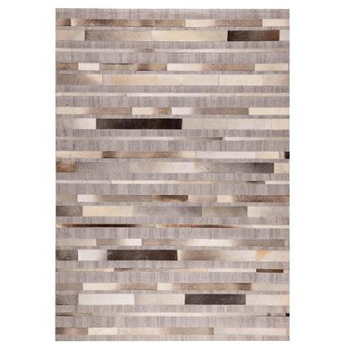 Alfombra natural leather design 140x200 cm 6884 silver.