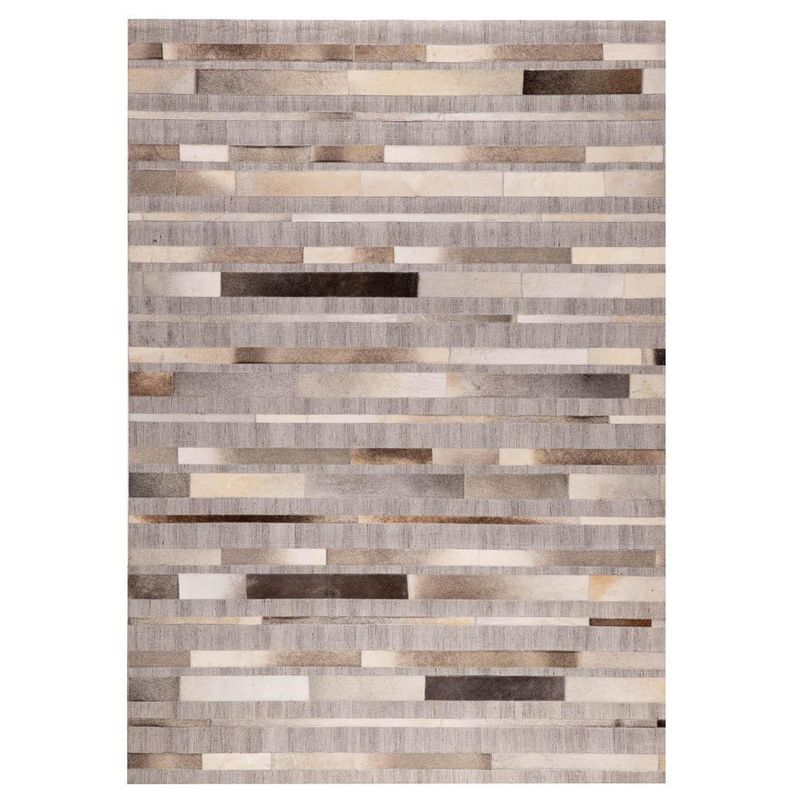 DIB - Alfombra natural leather design 140x200 cm 6884 silver