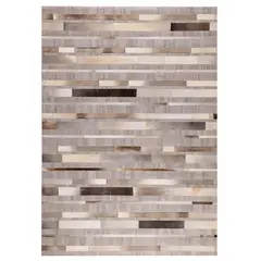 DIB - Alfombra natural leather design 140x200 cm 6884 silver