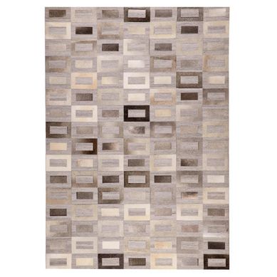 Alfombra natural leather design 140x200 cm 6883 silver
