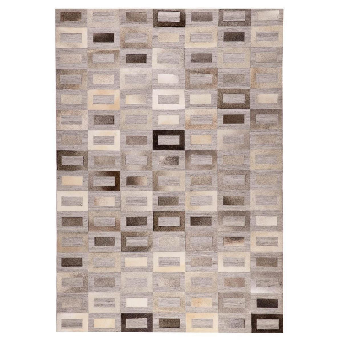 DIB - Alfombra Leather Design 140x200 cm Cuero Gris