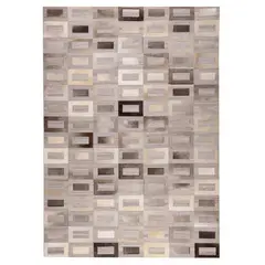 DIB - Alfombra natural leather design 140x200 cm 6883 silver