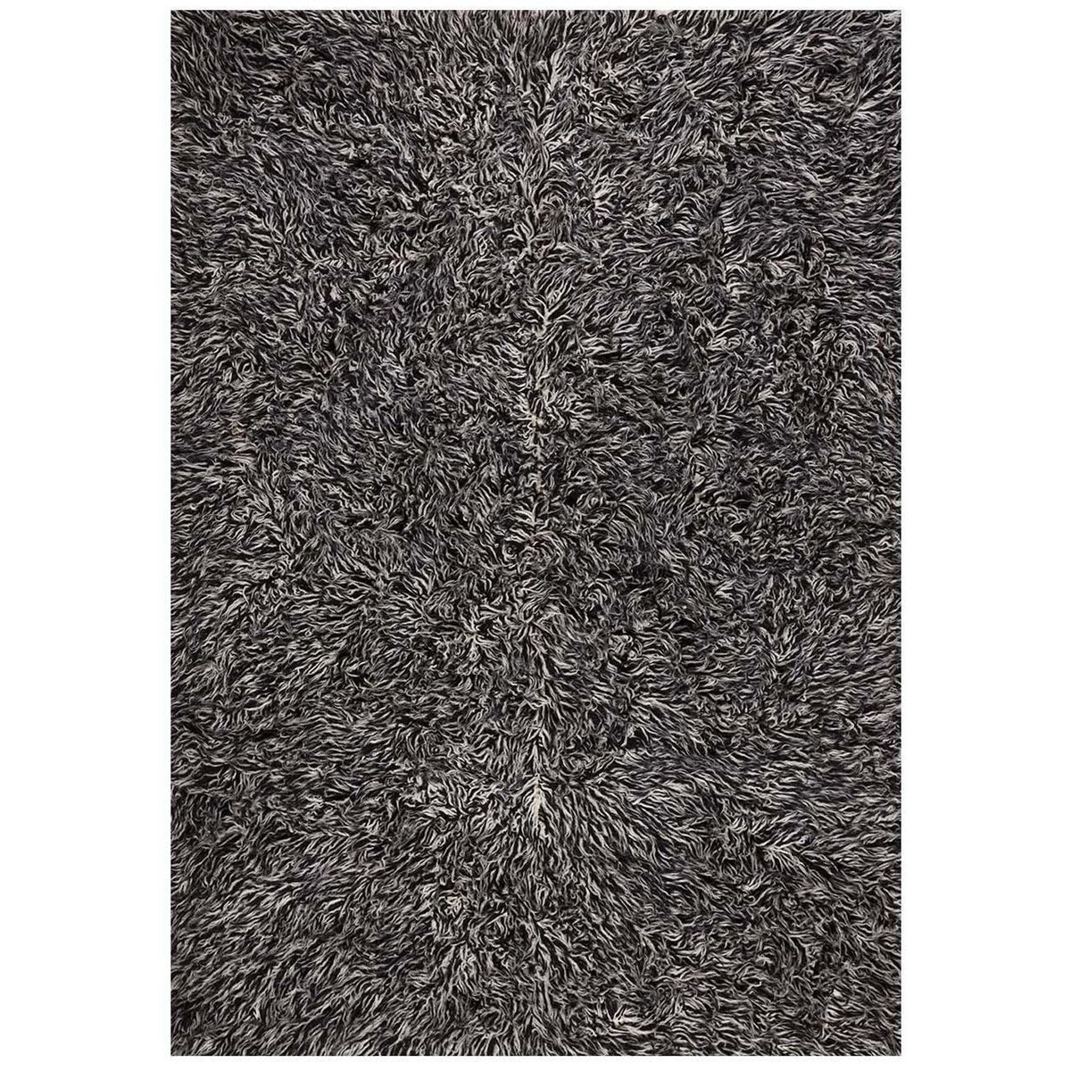 DIB - Alfombra Flokati 60x120 cm Lana Negro