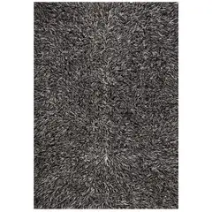 DIB - Alfombra flokati 60x120 cm negra/blanca
