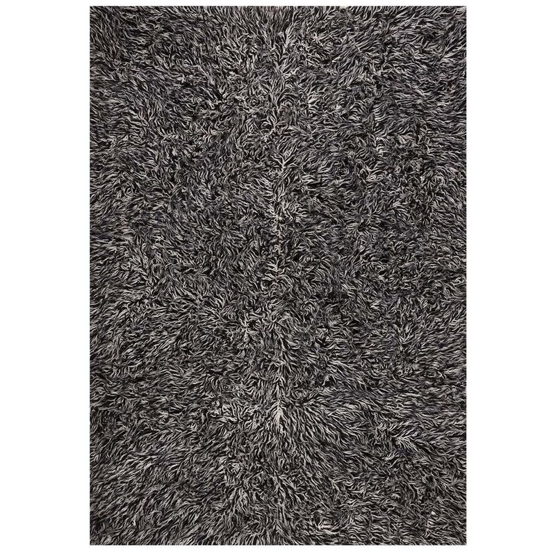 DIB - Alfombra Flokati 140x200 cm Negro/Blanco
