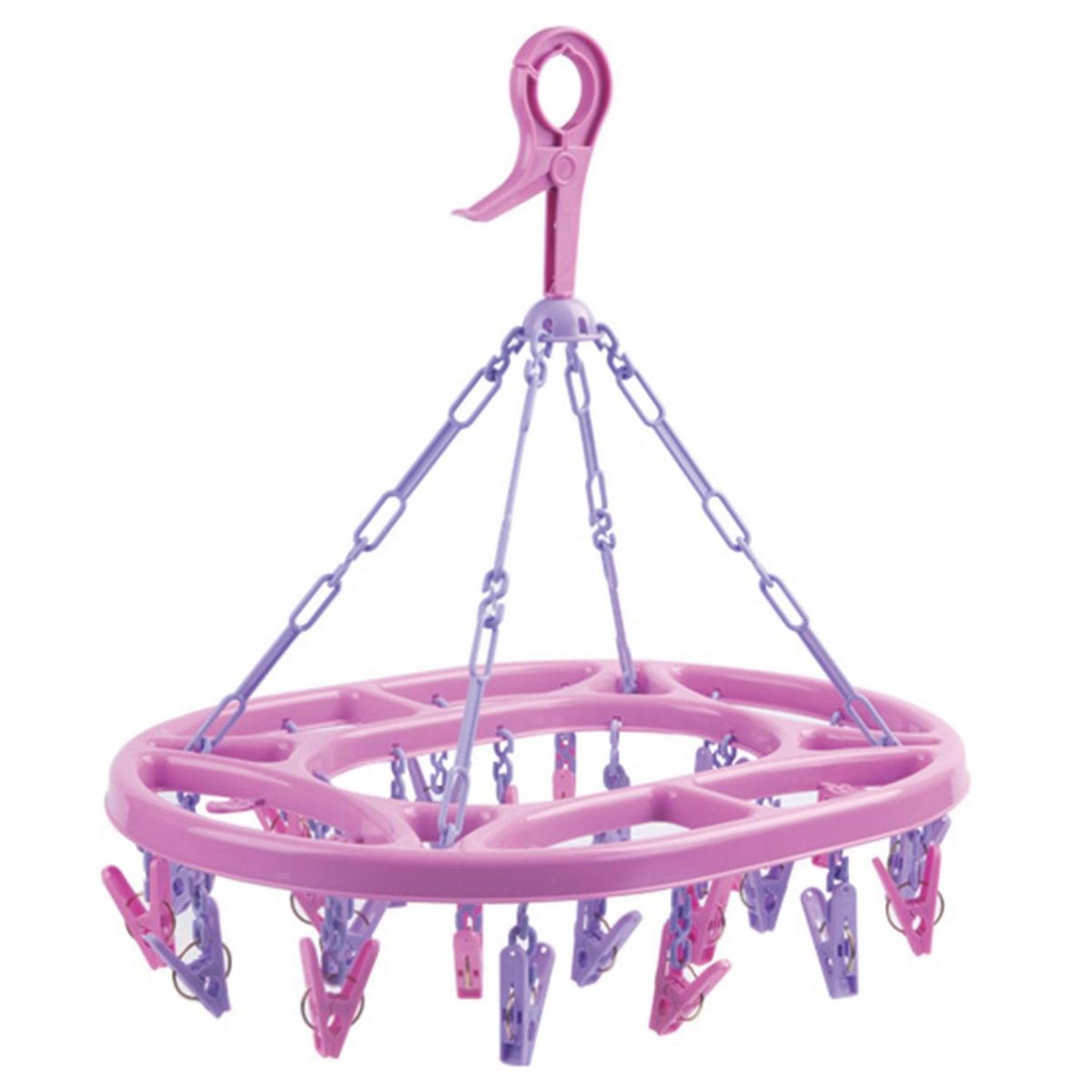 REYPLAST - Colgante de Ropa Múltiple Ovalado con 24 Ganchos Plegable Plástico 45x5x34 cm varios