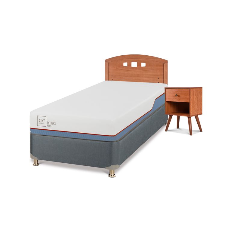 Box Spring Excellence Plus 1 Plaza + Muebles
