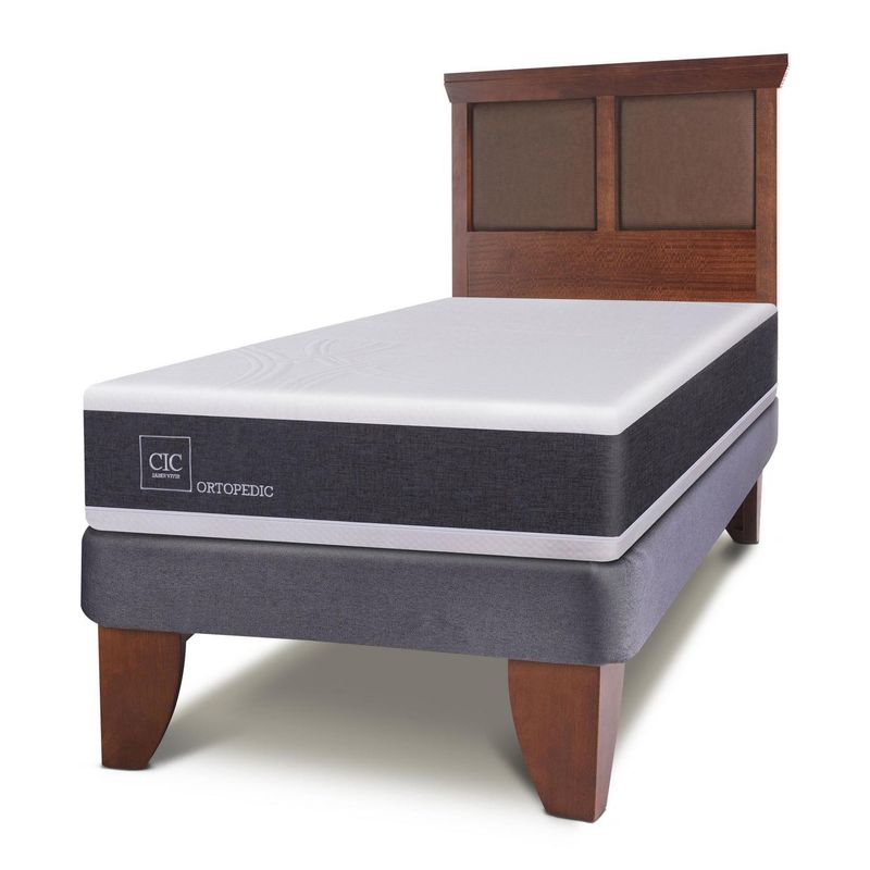 CIC - Cama europea New Ortopedic 1.5 plazas + Muebles