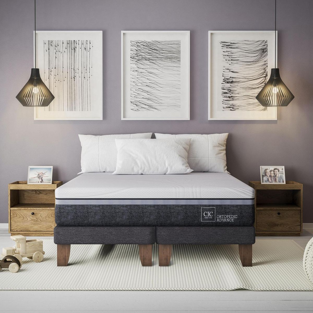 CIC - Cama europea Ortopedic Advance 2 plazas + Muebles