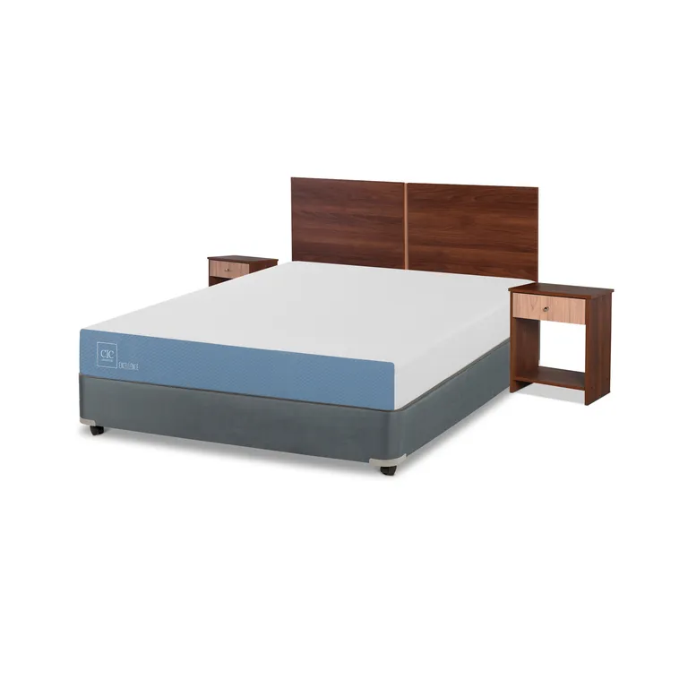 Box Spring Excellence 2 Plazas + Muebles
