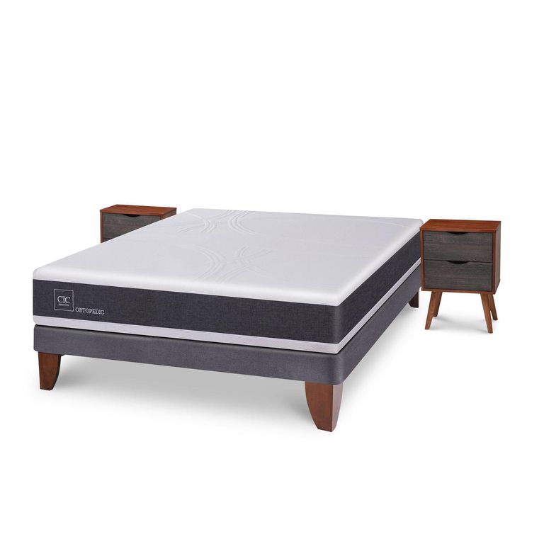 CIC Cama Europea New Ortopedic 2 Plazas + Muebles