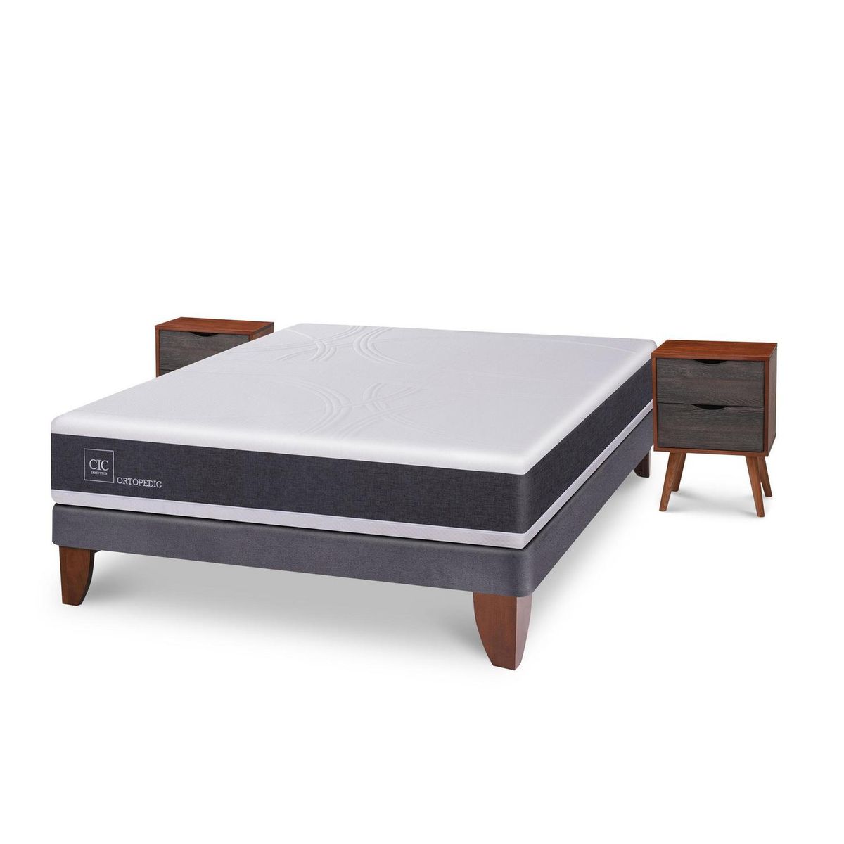 CIC - Cama europea New Ortopedic 2 plazas + Muebles