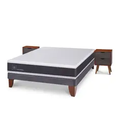 CIC - Cama Europea New Ortopedic 2 Plazas + Muebles