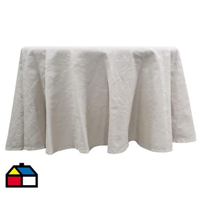 Mantel 160 cm taupe algodn