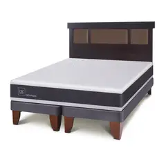 CIC - Cama Europea New Ortopedic 2 Plazas + Respaldo Dublín Chocolate