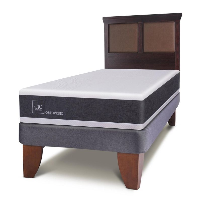CIC - Cama europea New Ortopedic 1.5 plazas + Muebles