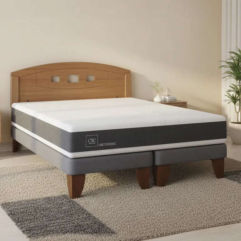 Cama Europea New Ortopedic 2 Plazas + Muebles