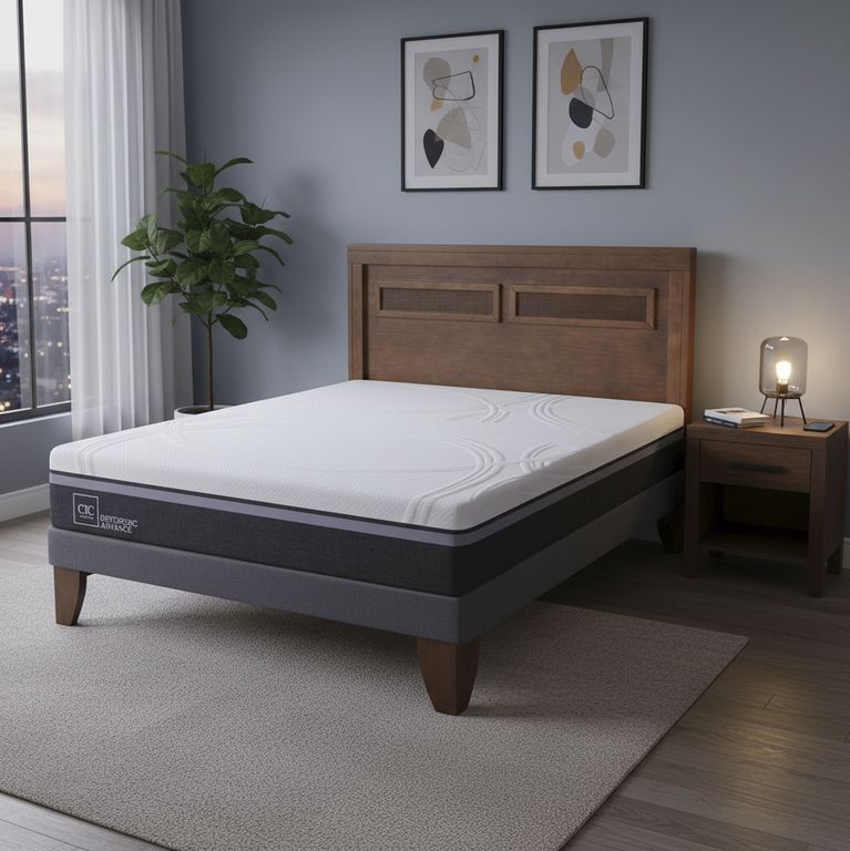 Cama Europea Ortopedic Advance 2 Plazas + Muebles