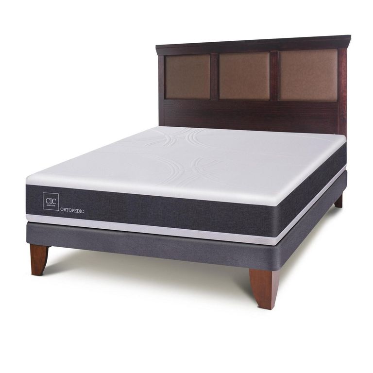 Cama Europea New Ortopedic 2 Plazas + Muebles