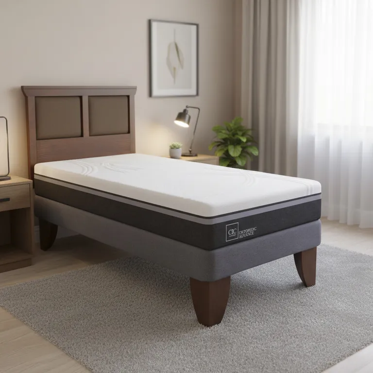 CIC Cama Europea Ortopedic Advance 1.5 Plazas + Muebles