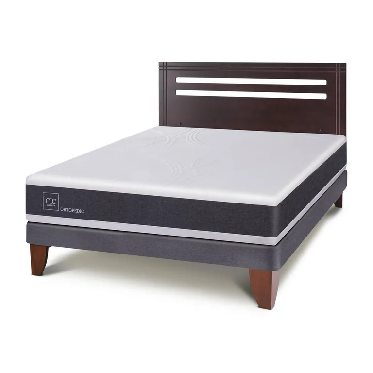 CIC Cama Europea New Ortopedic 2 Plazas + Muebles