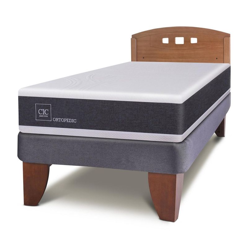 CIC - Cama europea New Ortopedic 1.5 plazas + Muebles
