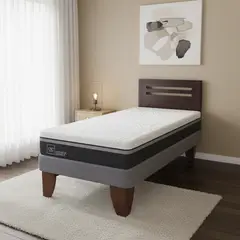 CIC - Cama Europea Ortopedic Advance 1.5 Plazas + Muebles